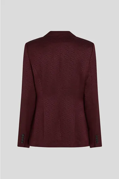 Sako Karl Lagerfeld Logo Jacquard Blazer Windsor Burgundy