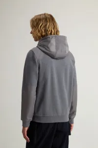 Mikina Woolrich Mixmedia Full-Zip Hoodie Charcoal Melange