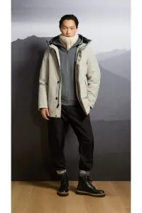 Mikina Woolrich Mixmedia Full-Zip Hoodie Charcoal Melange