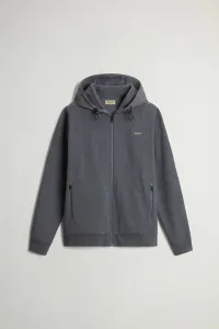 Mikina Woolrich Mixmedia Full-Zip Hoodie Charcoal Melange