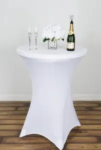 JAKS Elastický poťah na koktejlový stôl biely 80 cm