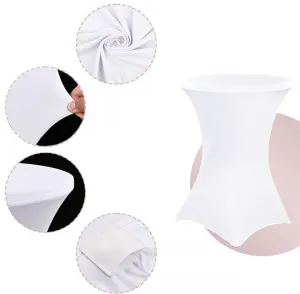 JAKS Elastický poťah na koktejlový stôl biely 80 cm