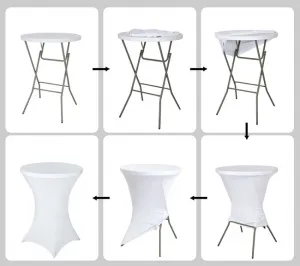 JAKS Elastický poťah na koktejlový stôl biely 80 cm