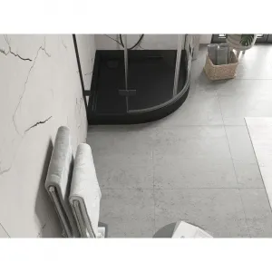 MEXEN - Flow+ Sprchová vanička štvrťkruh 90 x 90, čierna mat 46Q709090H