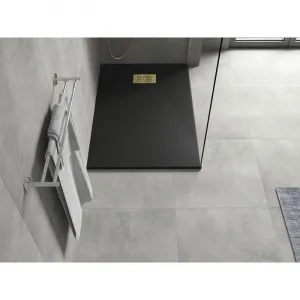 MEXEN/S - Hugo sprchová vanička SMC 100x90, čierna, krytka zlatá 42709010-G