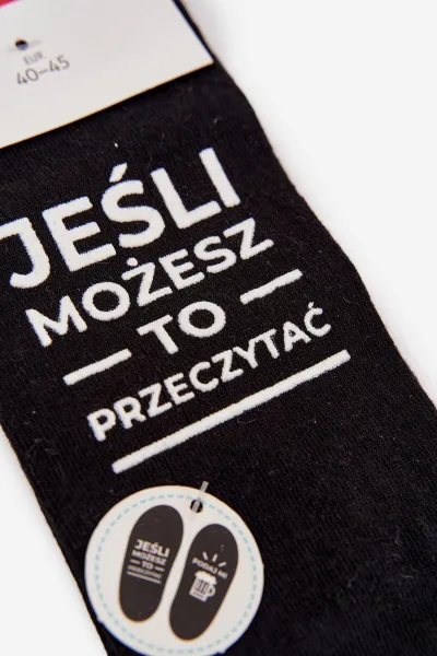 SOXO Pánske Ponožky S Nápismi Daj Mi Pivo Čierne