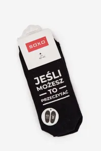 SOXO Pánske Ponožky S Nápismi Daj Mi Pivo Čierne