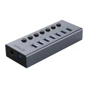 Orico BT2U3 Switch HUB adaptér 7x USB 3.0, šedý