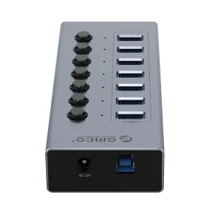 Orico BT2U3 Switch HUB adaptér 7x USB 3.0, šedý