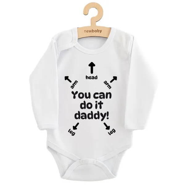 Detské body s potlačou New Baby You can do it daddy! 68 (4-6m)
