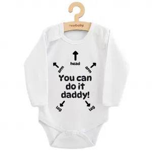 Detské body s potlačou New Baby You can do it daddy! 68 (4-6m)