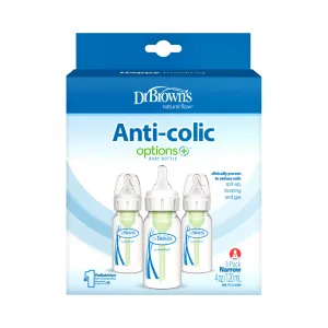 Dojčenská fľaša options+ Anti-colic 120ml – 3ks (SB43005-P3)