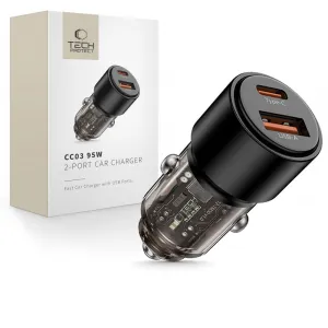 Tech-Protect CC03 autonabíjačka USB / USB-C 95W PD QC, čierna
