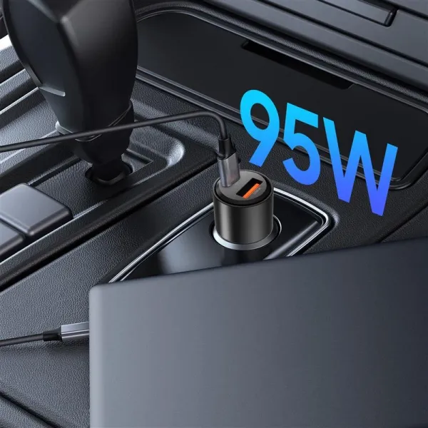 Tech-Protect CC03 autonabíjačka USB / USB-C 95W PD QC, čierna