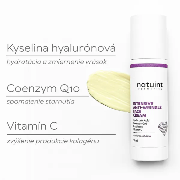 Natuint cosmetics - Krém proti vráskam s kyselinou hyalurónovou