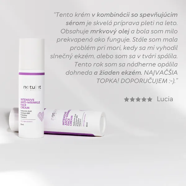 Natuint cosmetics - Krém proti vráskam s kyselinou hyalurónovou