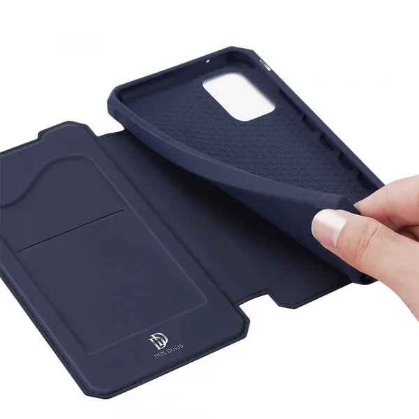 DUX DUCIS Skin X knižkové kožené puzdro na Samsung Galaxy A72 4G, modré