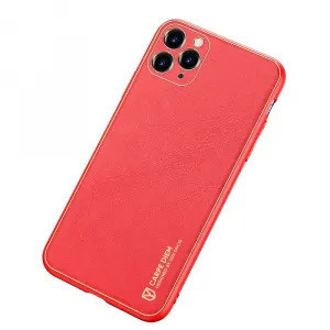 DUX DUCIS Yolo kožený kryt na iPhone 11 Pro Max, červený