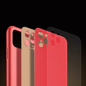 DUX DUCIS Yolo kožený kryt na iPhone 11 Pro Max, červený