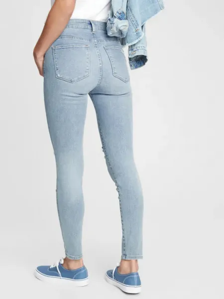 GAP Džíny pro ženy  distressed universal jeggings mid rise 600116-00 Veľkosť: 24LONG - predĺžená dĺžka