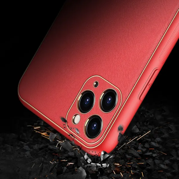 DUX DUCIS Yolo kožený kryt na iPhone 11 Pro, červený
