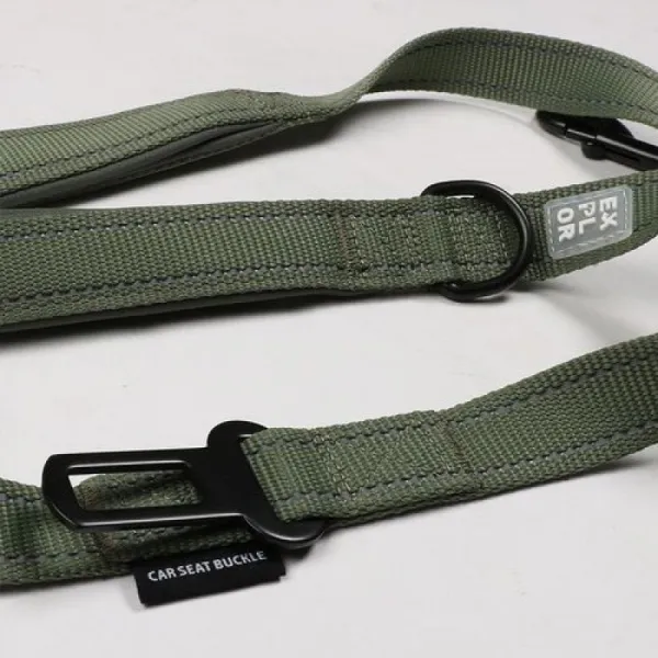 DUVO+ EXPLORER Ultimate vychádzkové vodidlo 130cm - 25mm zelené