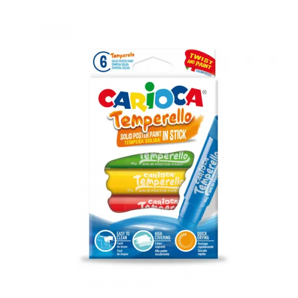 CARIOCA Farby v tube Temperello 6 ks + CARIOCA Farby v tube Temperello metalické 6 ks
