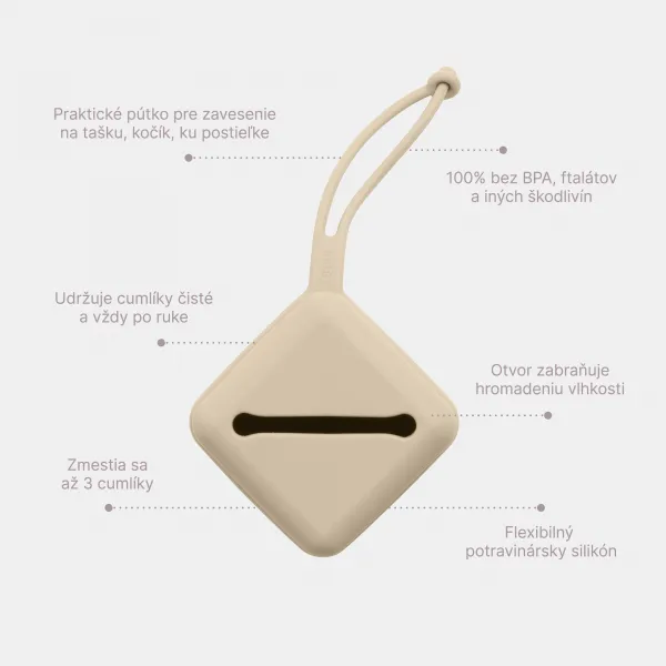 BIBS silikónové puzdro na cumlíky - Vanilla