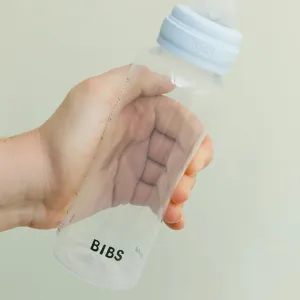Dojčenská fľaša BIBS – plastová, silikónový cumlík, Baby Blue, 270 ml