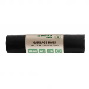 Vrecia DONAU ECO strong, 60 ℓ,30 mic, 10 ks, čierne, LDPE