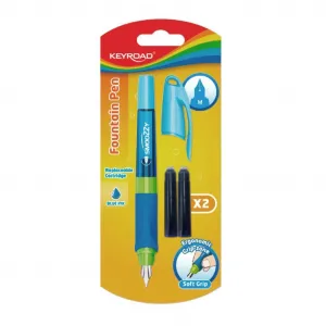 Plniace pero KEYROAD Easy Writer M, blister, 2 náplne, mix farieb