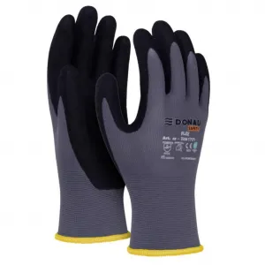Rukavice pletené, polomáčané DONAU SAFETY Flex, kat. II šedé veľ. 9