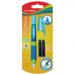 Plniace pero KEYROAD Easy Writer M, blister, 2 náplne, mix farieb