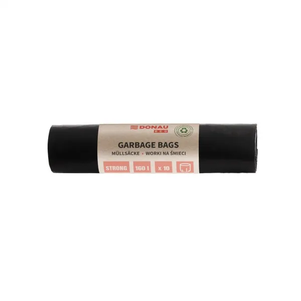 Vrecia DONAU ECO strong, ,160 ℓ, 70 mic, 10 ks, čierne, LDPE