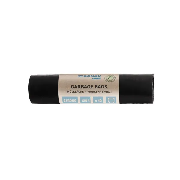 Vrecia DONAU ECO strong, 120 ℓ, 35 mic, 10 ks, čierne, LDPE