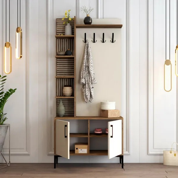 Predsieňová stena Viyana D - Walnut, Cream