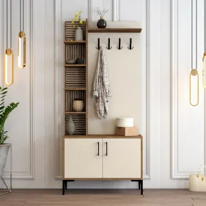 Predsieňová stena Viyana D - Walnut, Cream