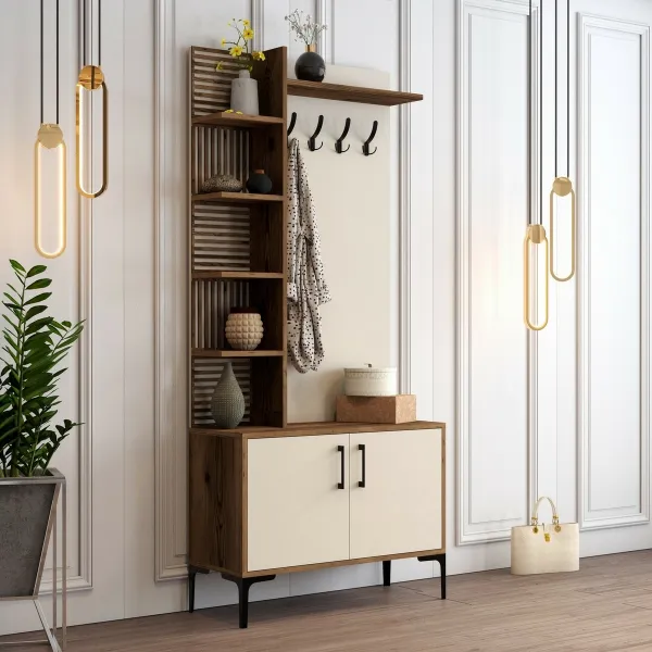 Predsieňová stena Viyana D - Walnut, Cream