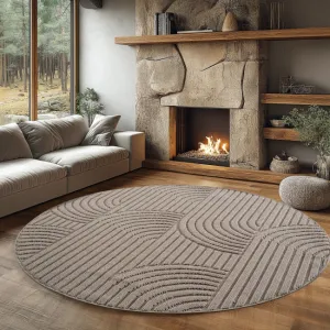 Koberec Helix geometrický, béžový kruh