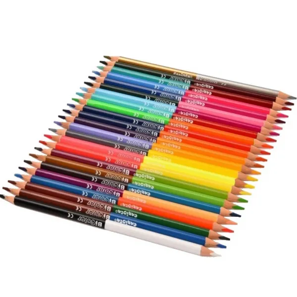 Pastelky BiColor trojhranné dvojfarebné farbičky 24 ks-CARIOCA