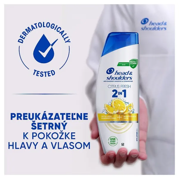 Head & Shoulders Citrus Fresh 2v1 Šampón na Lupiny na Mastné Vlasy 330 ml. Denné Použitie