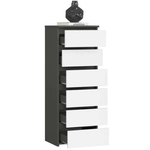 Ak furniture Komoda CL6 40 cm grafitově šedá/bílá