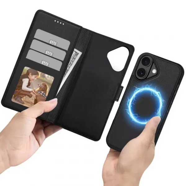 Tech-Protect Wallet MagSafe knižkové puzdro na iPhone 17, čierne