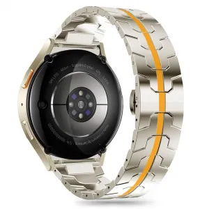 Tech-Protect Stainless Line remienok na Samsung Galaxy Watch 4 / 5 / 5 Pro / 6 / 7 / FE, titanium/orange