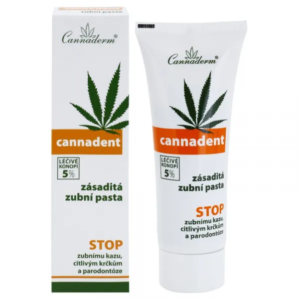 Cannaderm Cannadent Alkalická zubná pasta bylinková zubná pasta s konopným olejom 75 g