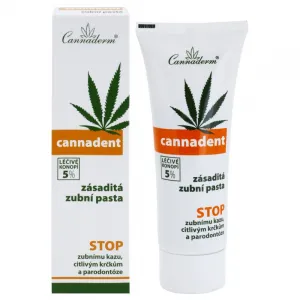 Cannaderm Cannadent Alkalická zubná pasta bylinková zubná pasta s konopným olejom 75 g
