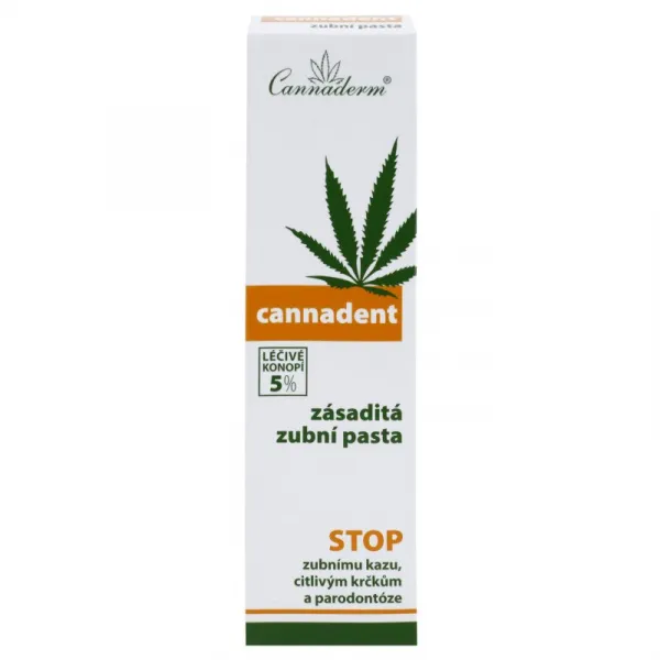 Cannaderm Cannadent Alkalická zubná pasta bylinková zubná pasta s konopným olejom 75 g