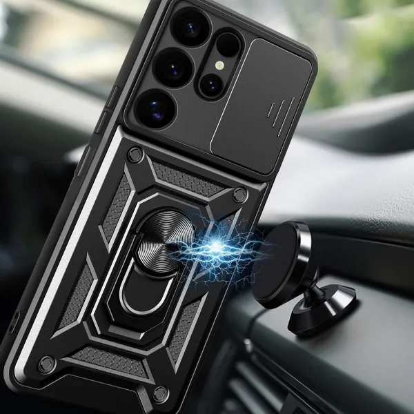 MG Hybrid Armor Camshield kryt na Samsung Galaxy S25 Ultra, čierny