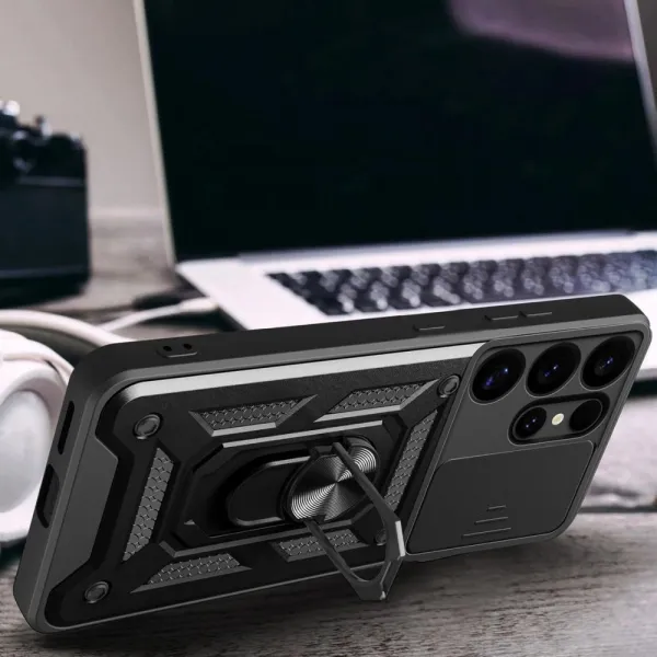 MG Hybrid Armor Camshield kryt na Samsung Galaxy S25 Ultra, čierny