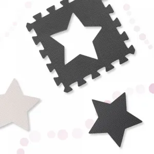 Penová puzzle podložka/ohrádka 36 dielikov sivo-ružovo-čierna-ecru-MOVEO